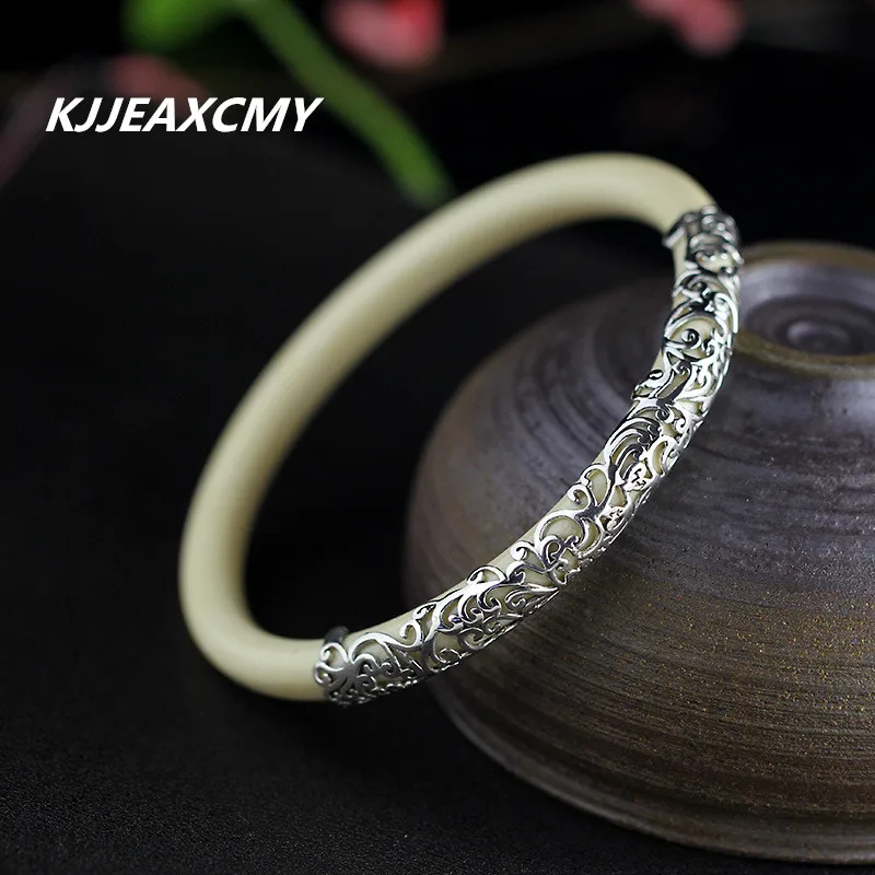 KJJEAXCMY 925 sterling silver jewelry retro classic small high Imitate ivory Bracelets