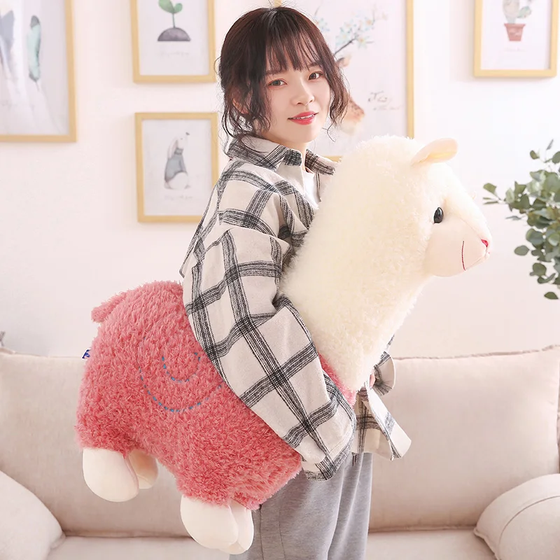 Cute Alpaca Doll Plush Toy Bed Holding Sleeping Pillow Grass Mud Horse Doll Birthday Gift Decoration 80cm 100cm DY50694