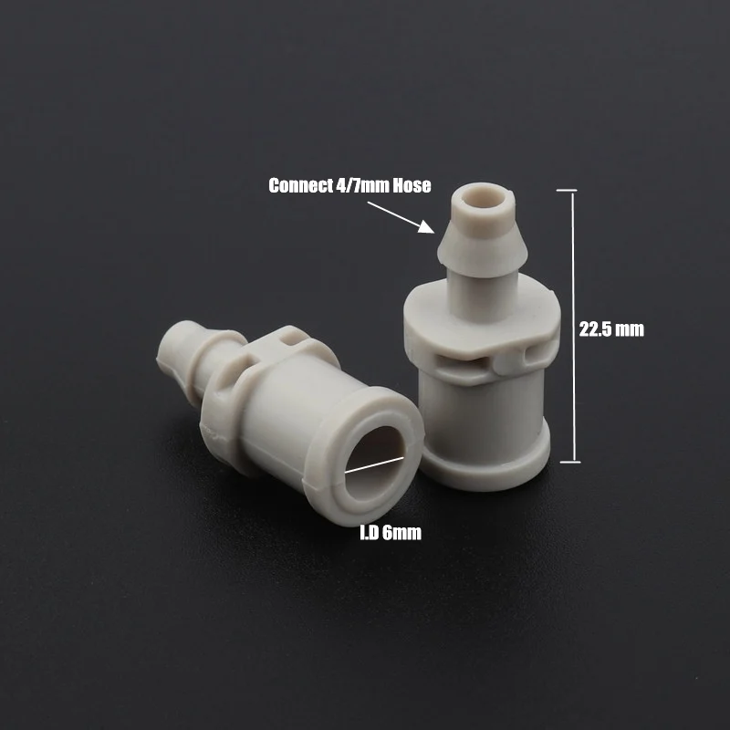 

300pcs White I.D 6mm To 4/7mm Garden Hose Barbed Connectors Gardening Greenhouse Hanging Sprinkling Irrigation System Fittings