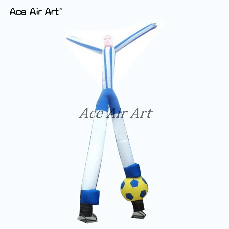 Advertising Two Legs Inflatable Football Player Sky Puppet Model Sky Dancer Come with 2 Powerful Electric Fans