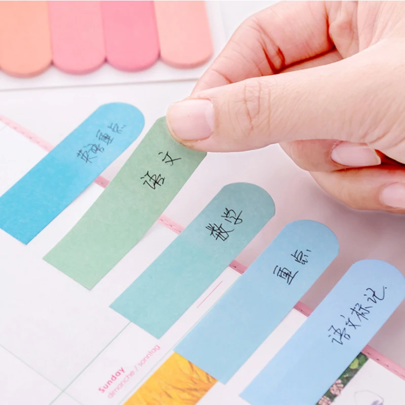 Creative Novelty 6 Color Gradient Sticky Notes DIY Student Notes Planner Stickers School Office Supplies Stationery 1 Pcs