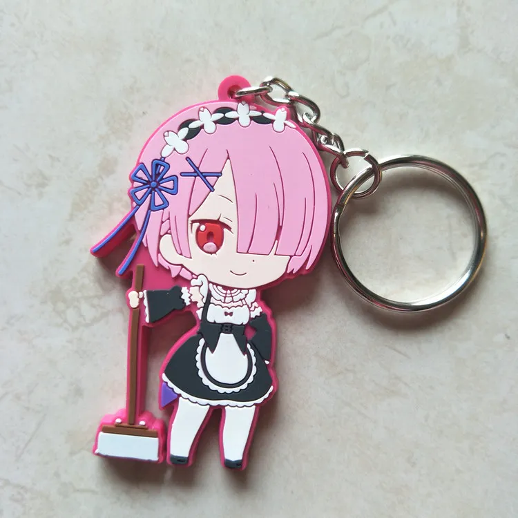 1PCS 8CM Re:Life in a different world from zero Anime Key Chain PVC Figure Keyring Toy Keychain Keyholder Gift NEW Trinkets