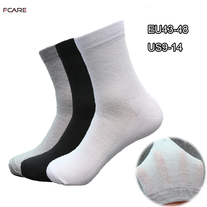 

Fcare 20 Pcs=10 pairs Plus big size 43-48 EU mesh sweat-absorbent breathable men's crew socks