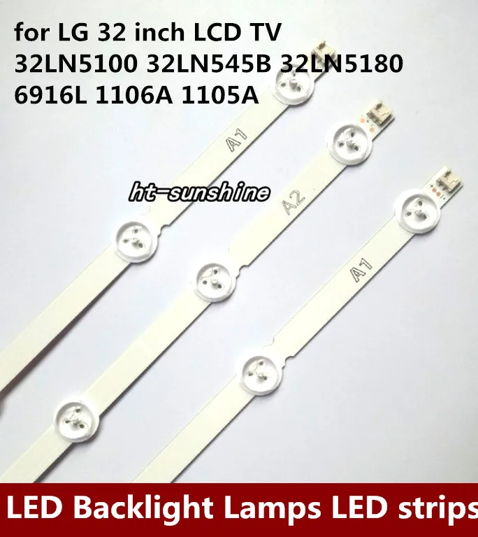 

100%New 30 PCS( 20*A1*7LED,10*A2*8LED) LED backlight strip for LG 32"ROW2.1 6916L-1105A 6916L-1106A 6916L-1204A 6916L-1205A 63CM