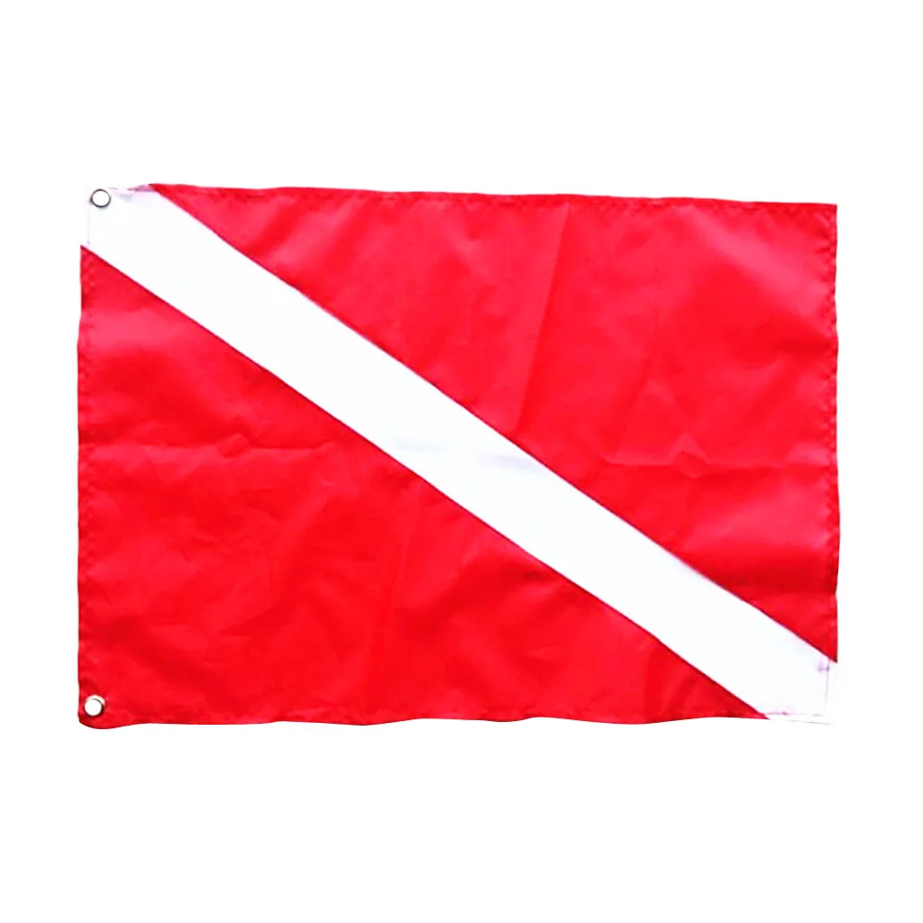 Diver Down Flag Kayak Boat Signal Flag for Safety Underwater Scuba Diving Spearfishing Polyester Taffeta Bright red&white colors