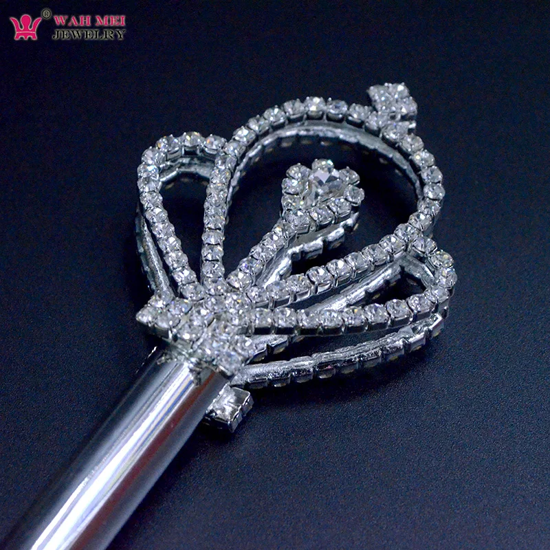 Scepter Rhinestone Crystal Double Side Fashion Jewelry Play Accessories Props Pageant Contest Crown Things Wands For Girls Sz027
