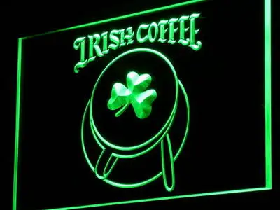 i949 Irish Coffee Cup Shop Shamrock Decor Neon Light Light Signs On/Off Switch 20+ Colors 5 Sizes