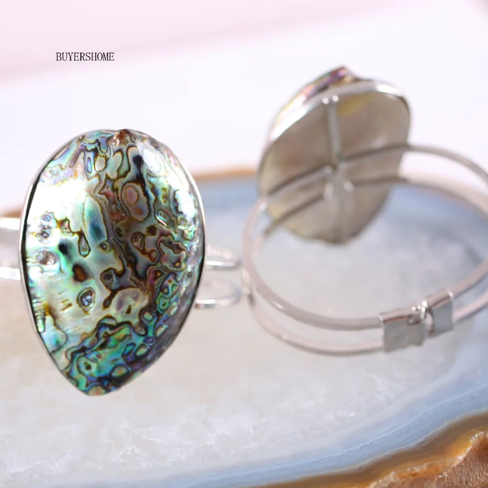 Bracelet For Women Jewelry Gift Natural Blue New Zealand Abalone Shell Bead Bangle RH023