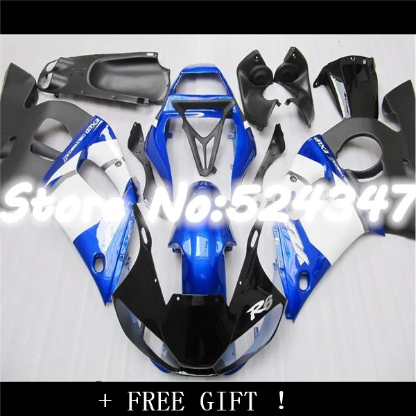 Hey-High grade ABS fairing kit for  YZF-R6 1998-2002 black blue YZF R6 bodywork fairings set 98 99 00 01 02 for Yamaha