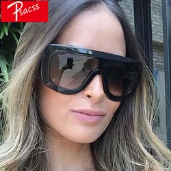 Psacss 2019 Vintage One-piece Sunglasses Women Men Oversized Brand Designer Retro Sun Glasses Male Female Fashion Mirror UV400