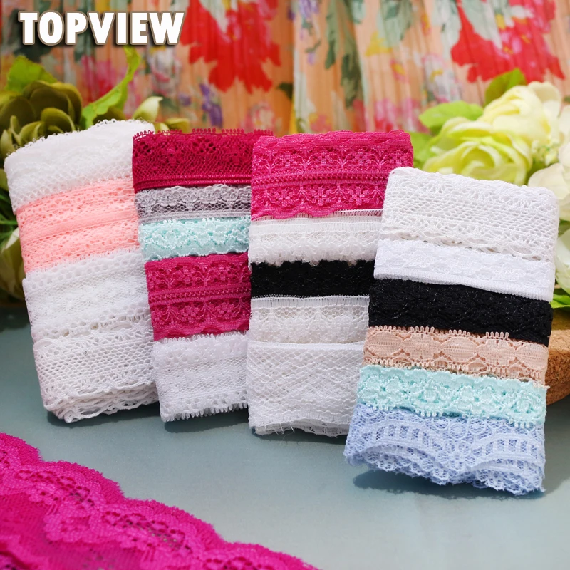 freeshipping 0.5-3cm 100 yard Mix design lace fabric ribbon border lace trim sewing material accessories