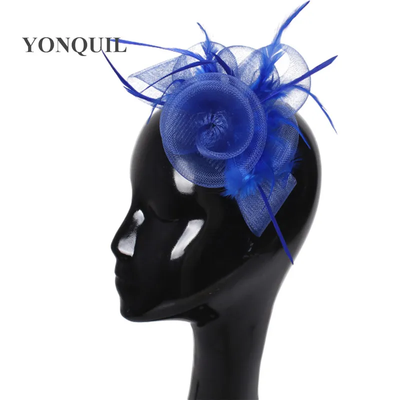 Nice Fascinator Hats Popular Bridal Hair Accessories Feather and Charming Nylon Nettings Headwear Wedding Headpieces MSF188