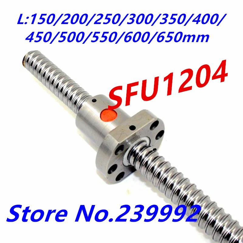 NO END machined SFU1204 150 200 250 300 350 400 450 500 550 600 650 mm cold roller ball screw with 1204 single ball nut