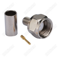 10 Pieces 75ohm F Male Plug Crimp Solder Type Connector for LMR195 RG58 RG400 RG142 RF Coaxial Cable