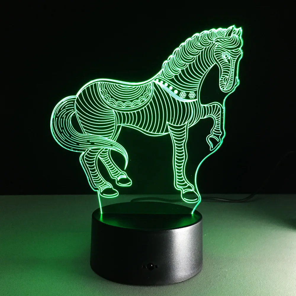 Cavallo zebra figura telecomando lampada colorata intelligente 3D visual acrilico decorazione della stanza altoparlante Wireless regali Y91