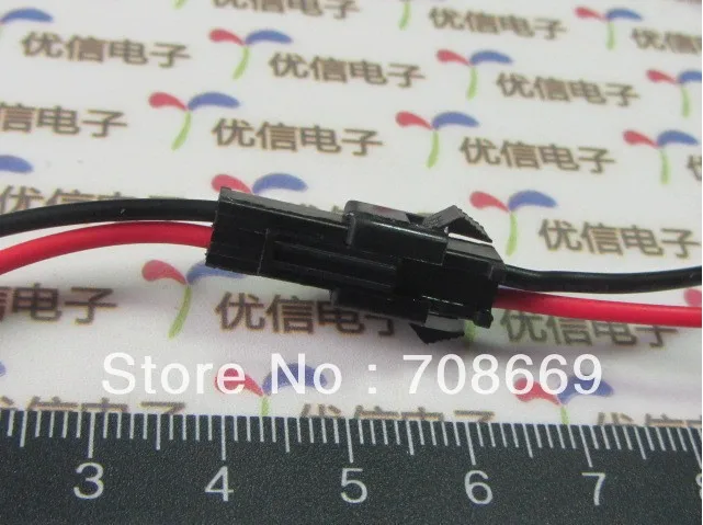 100pcs Power Jack Plug 2 Pin Wire & Socket Connector Lead