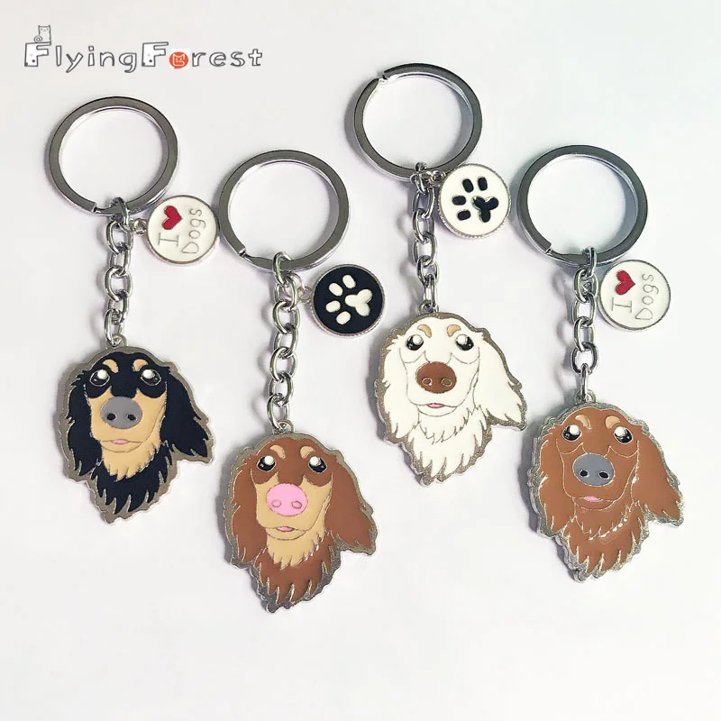 Dachshund Key chain DIY dogs Fashion Pet Key Holder Wholesale Tag key keychains woman / man car key ring Keychain dog Wholesale