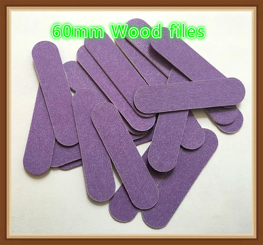 100pcs high quality 60mm purple wood nail files 100/180 HIGH QUALITY Mini hot sale  nail files Manicure nail aert WF600