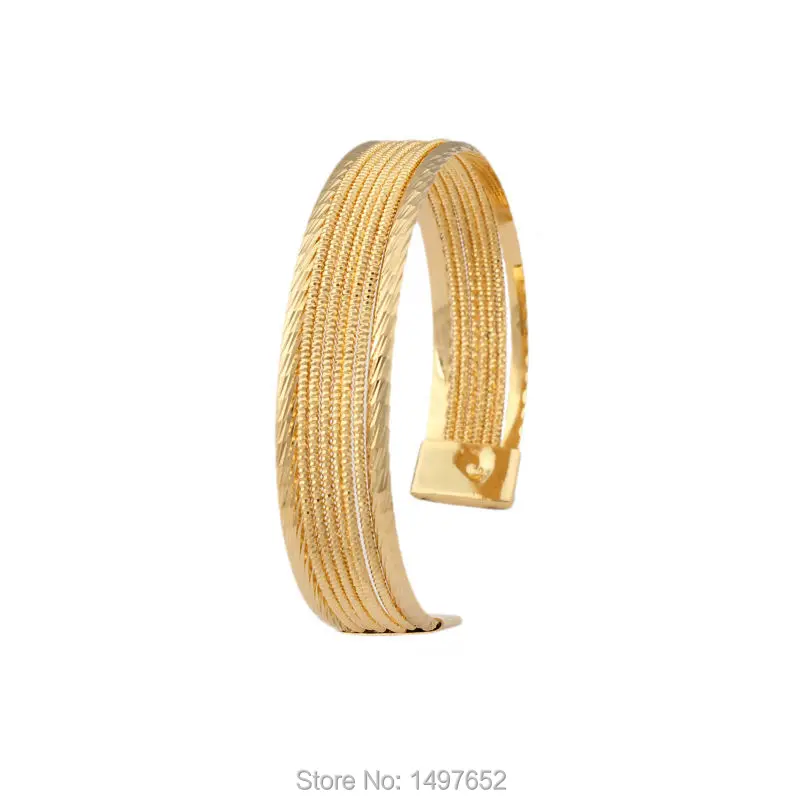 New Arrival Gold Bracelets for Men Women  Gold Color Bangle African Algeria Wedding Fashion Jewelry