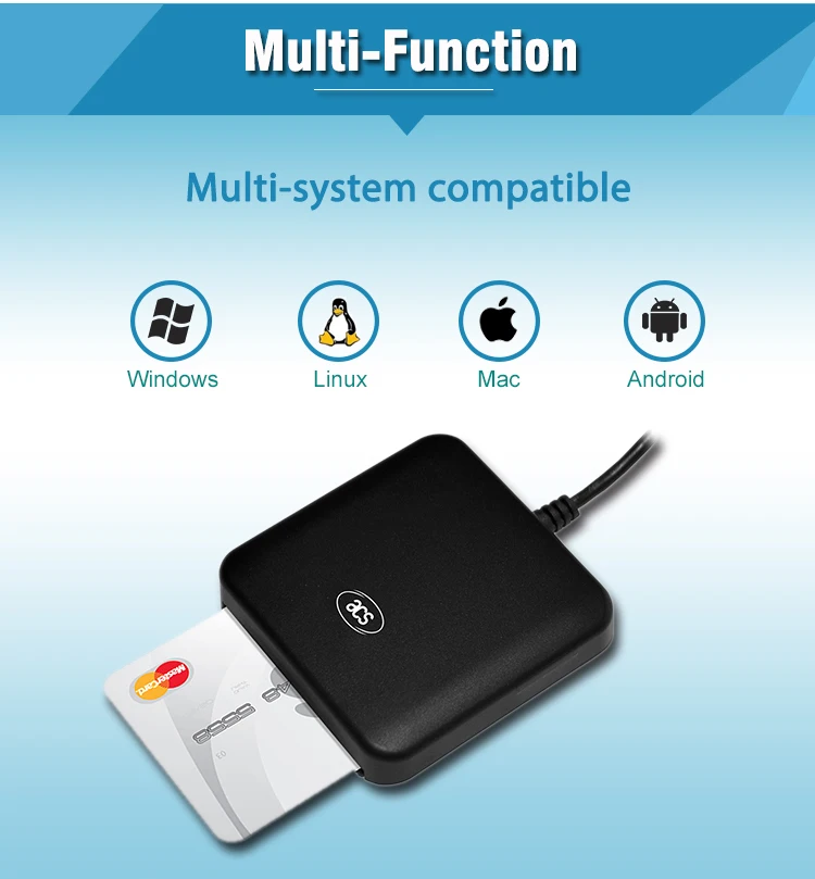 ISO 7816 EMV Certified IC Chip Contact USB Smart Card Reader ACR39U