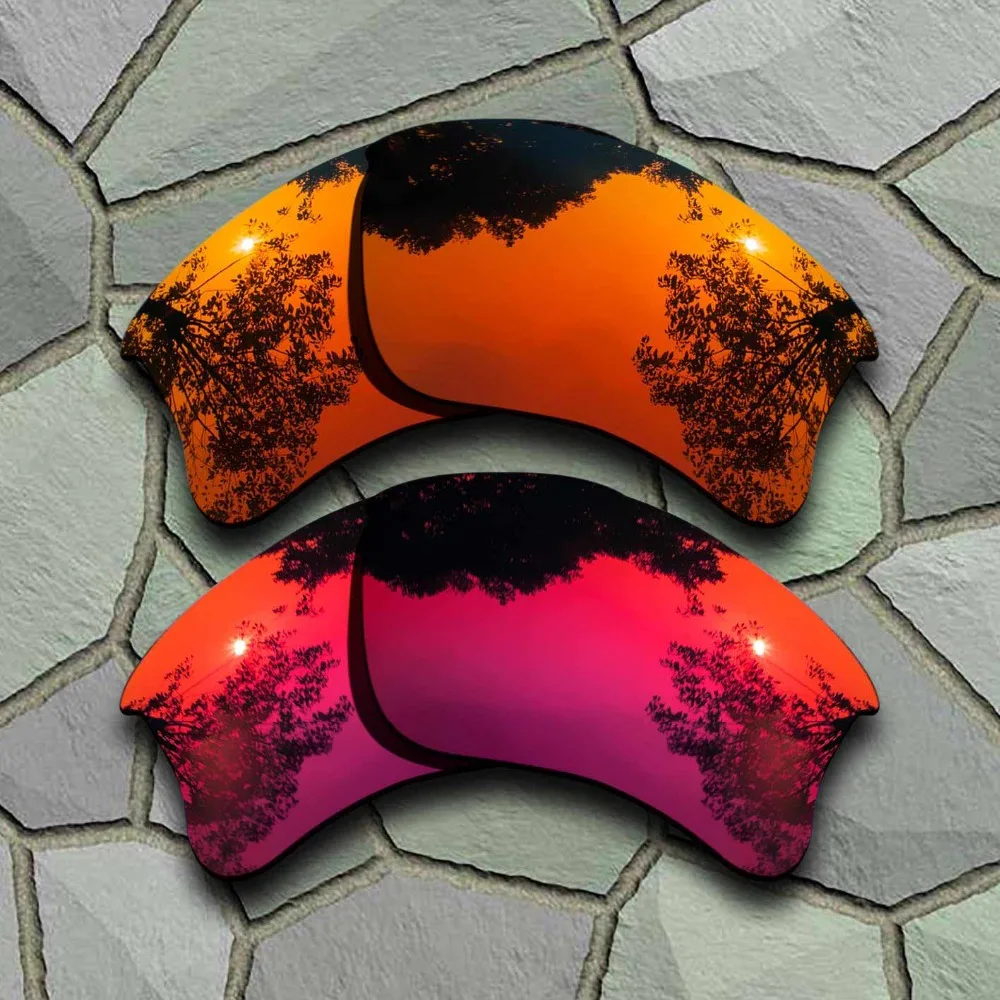 Red Orange&Violet Red Sunglasses Polarized Replacement Lenses for Oakley Flak Jacket XLJ