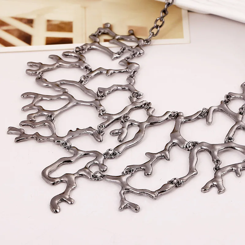 LOVBEAFAS Fashion Unique Vintage Splicing Tree Branch Necklace Women Jewelry Punk Collar Choker Maxi Necklace Collier Femme