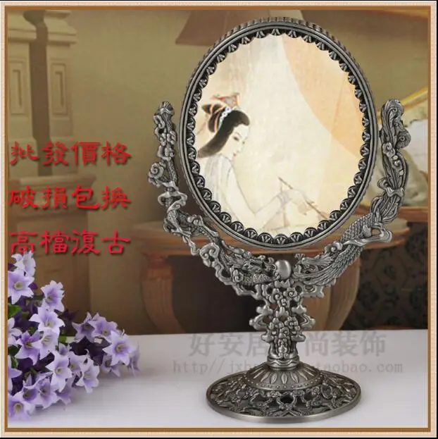 

Medium Size Doulbe Faces Desktop Metal Frame Makeup Mirror Magnifing Mirrors J027M