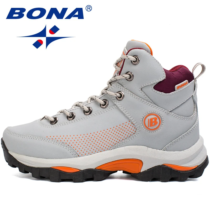 BONA-zapatos de senderismo de estilo Popular para mujer, zapatillas deportivas resistentes al desgaste para caminar con múltiples fondos, para