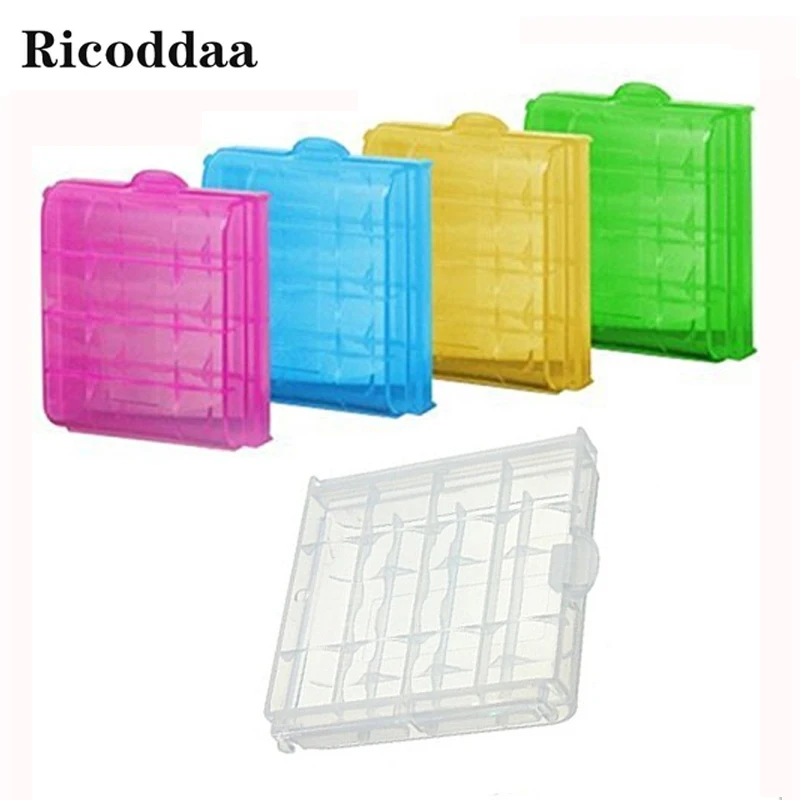 100PCS/Lot Colorful Plastic Battery Case Holder Storage Box For 10440 14500 AA/AAA Battery Box Container Bag Organizer Boxes