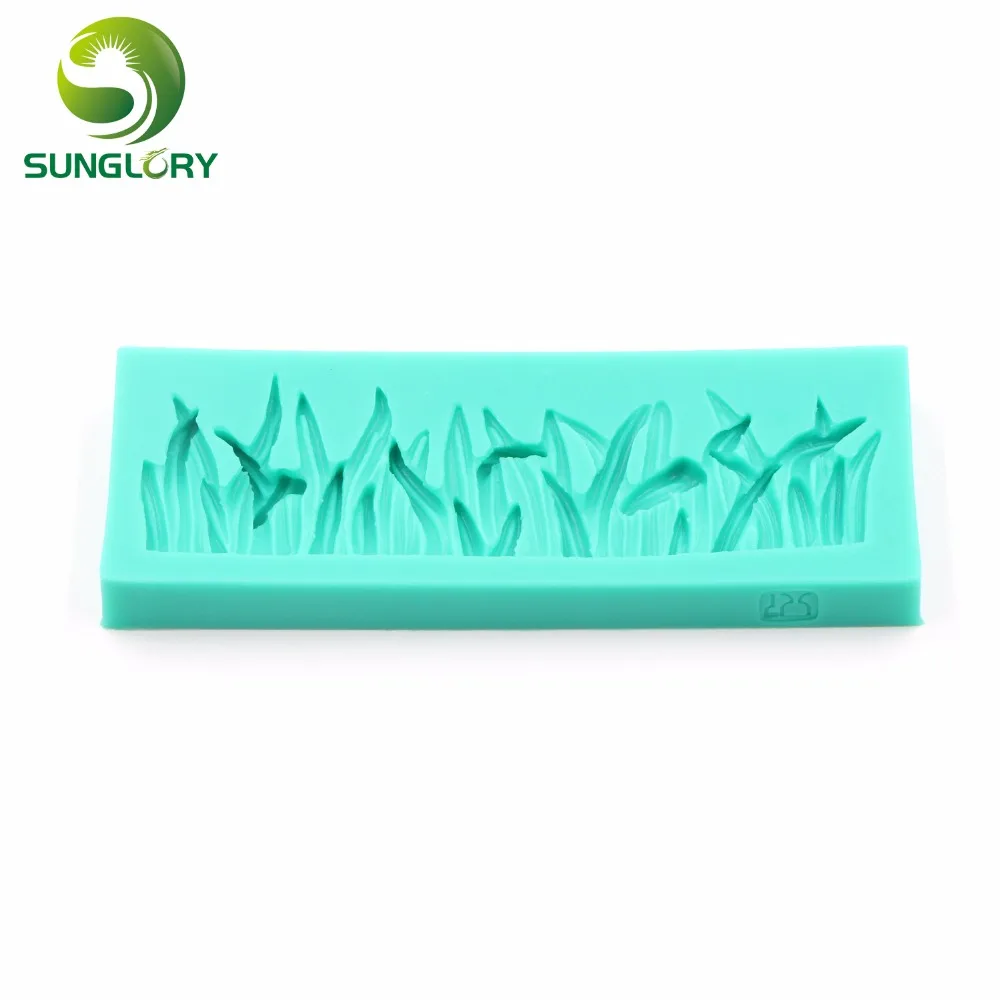 3D Fondant Silicone Mold Green Grass Silicon Sugar Craft Mould Decorating Silikon Gum Paste Soap Mold For Cake Decoration