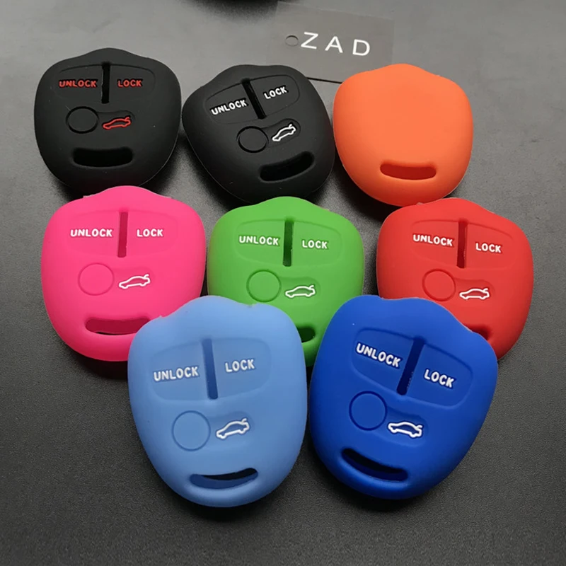 ZAD silicone car key fob cover case set skin protector for Mitsubishi ASX Outlander Lancer EX Galant Pajero 3 buttons remote Key