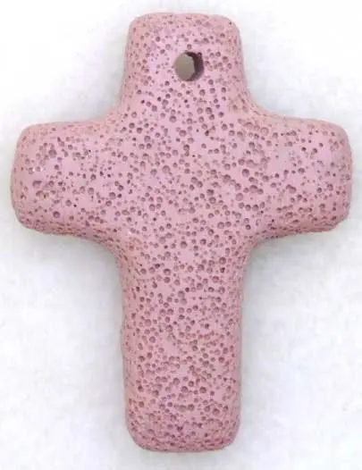 Big 50mm bright pink lava stone Cross pendant -pen46 wholesaleretail Free shipping