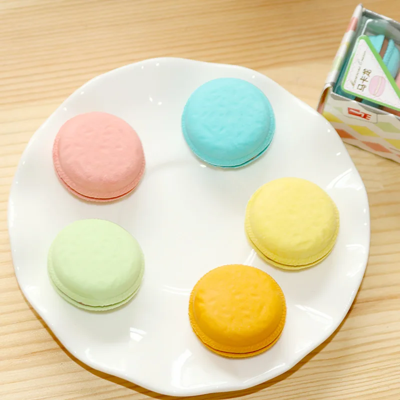 5 Pcs/Set Rubber Gomas De Borrar Erasers For Kids Lot Food Eraser Gomme Enfant Cute Silgi Gum Borracha Escolar Macaron Gumka