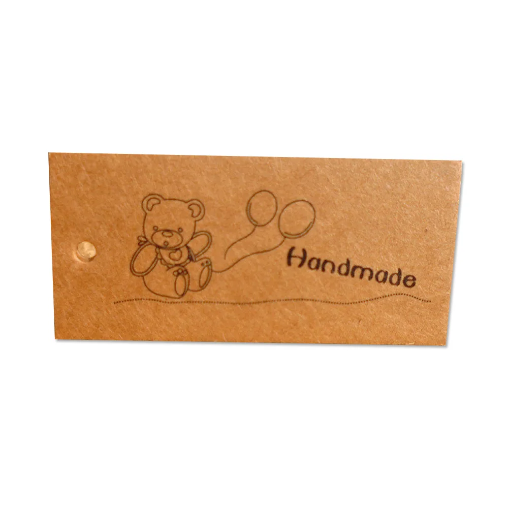 Retro bear handmade handmade Pendant Gift Box baking gift decorative label card