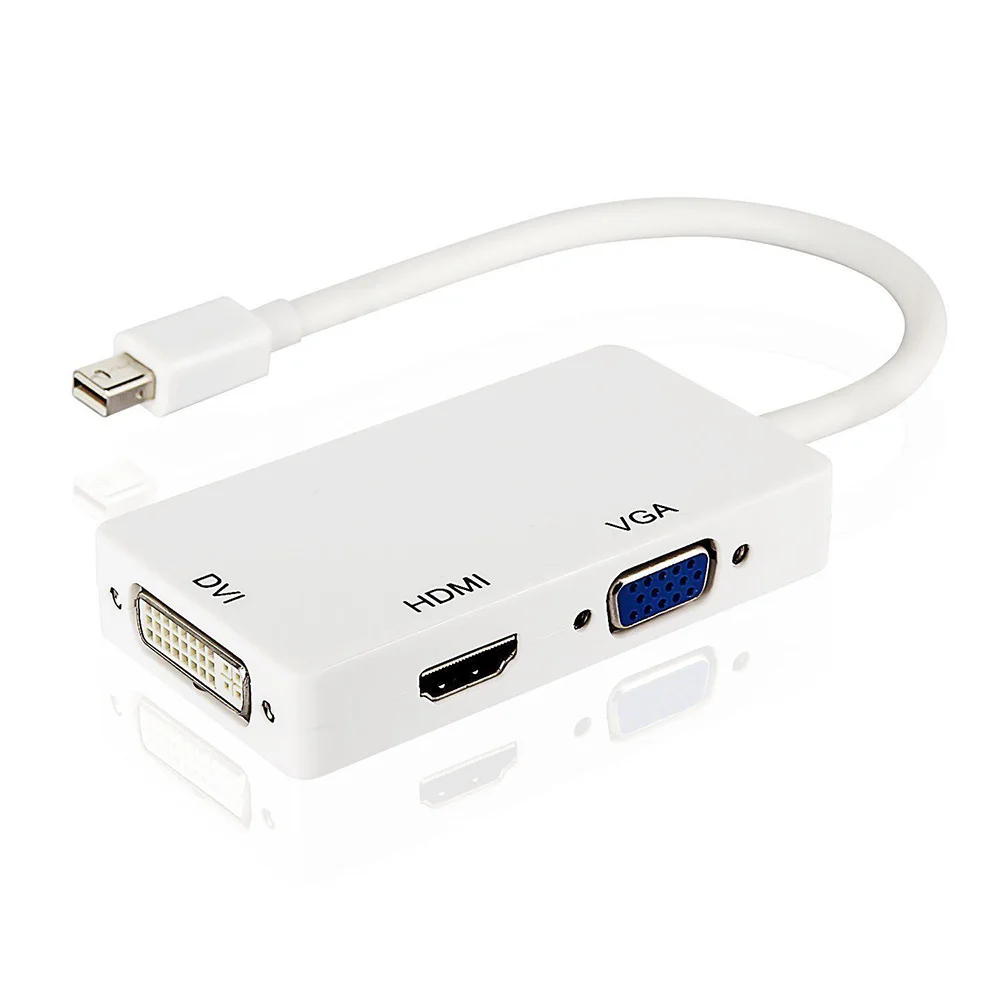 Cavo adattatore 3 In 1 Thunderbolt Mini Display DP maschio a HDMI compatibile/DVI/ VGA femmina per Macbook Apple