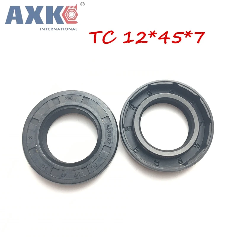 

20pcs/NBR Shaft Oil Seal TC-12*45*7 Rubber Covered Double Lip With Garter Spring