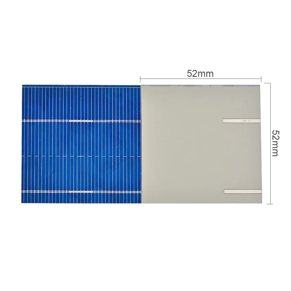 SUNYIMA-Panel Solar de 100 piezas, 0,5 V, 0,46 W, 52x52mm, Sistema Solar DIY para baterías, cargadores de teléfonos móviles portátiles