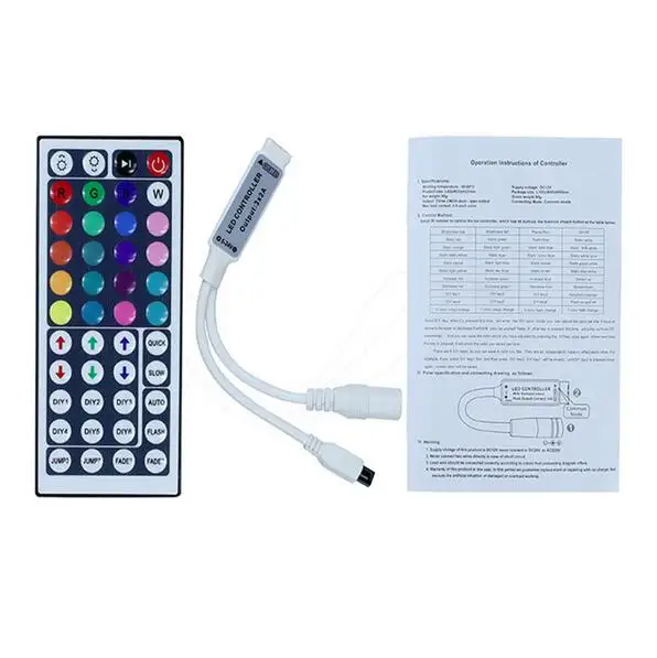 

Миниатюрный пульт дистанционного управления rgb для гибких светодиодных лент SMD SMD3528, 5050, 5630, 2835, 12 В, 6 А, 44 клавиши