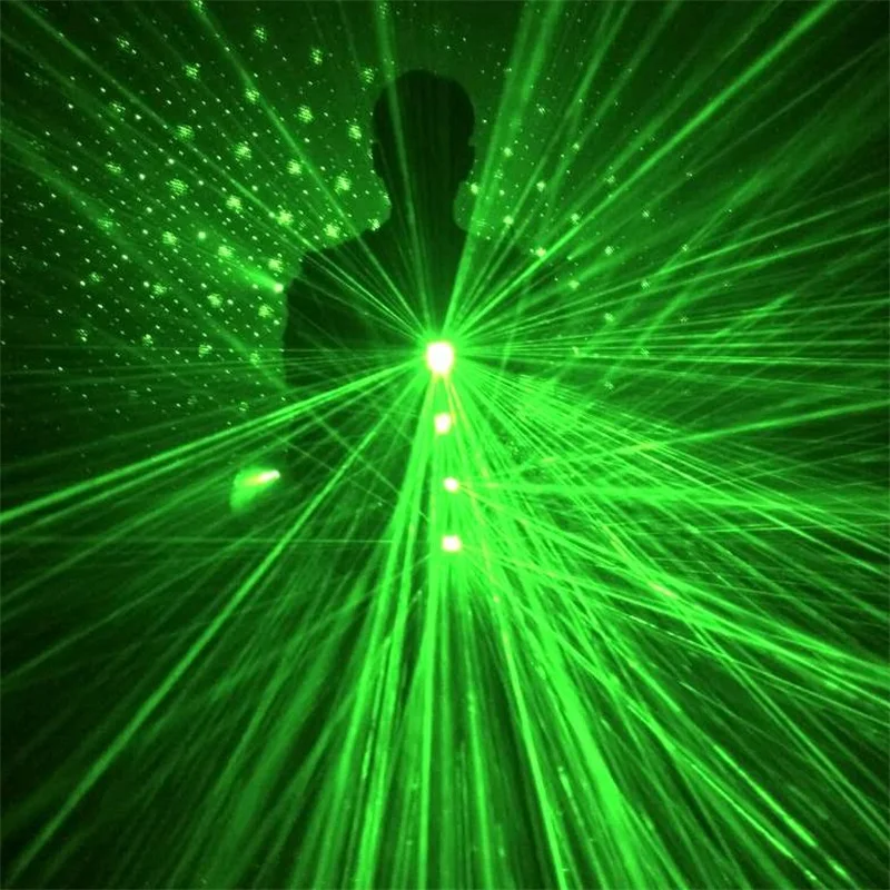 Green Laser Man Luminous Waistcoat Laserman Show Costume With 12pcs 532nm 100mW Lasers Laser Show Suit For Party Supplies