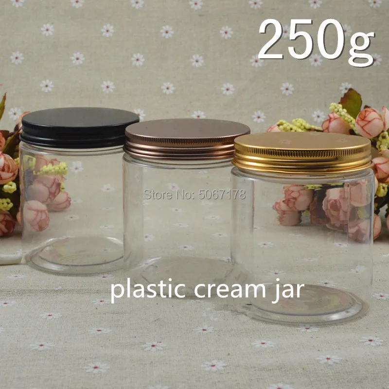 

Флакон пластиковый прозрачный для косметических средств, 250 г, 10/30/50 шт.