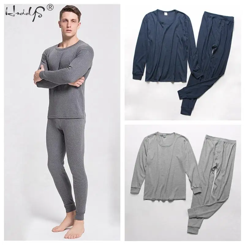 Winter Thermal Underwear Sets Men Thicken Warm Long Johns Set Ultra-Soft Thermal Underwear Undershirt Merino Pants Pajama L-3XL