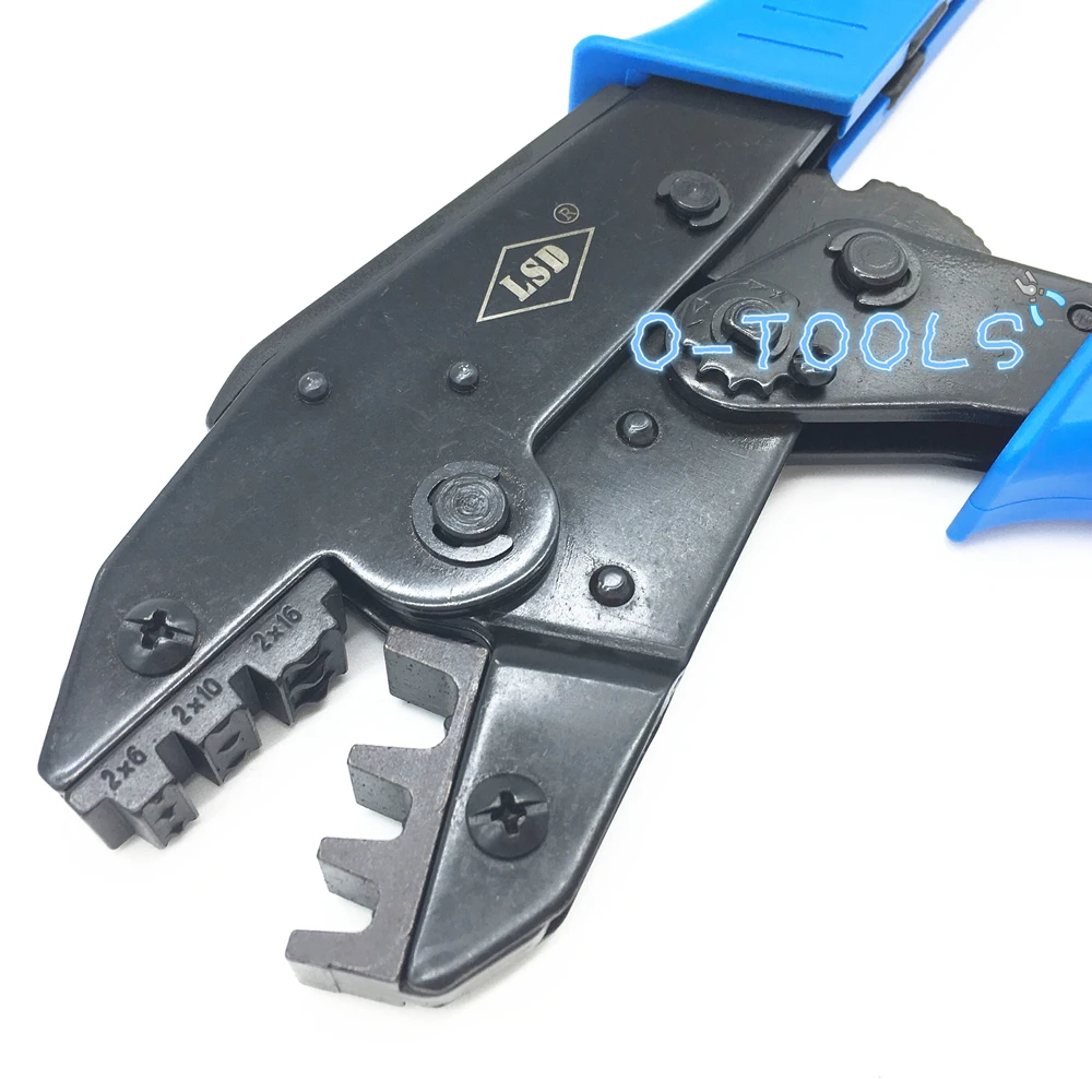 Double ferrules crimping plier hand ratchet crimping tool for twin cord end sleeves 2*6-16mm2 LS-2*616EF