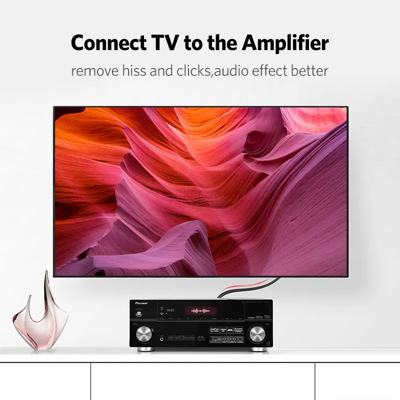 UGREEN 2RCA إلى 2 RCA الذكور إلى الذكور كابل الصوت الذهب مطلي كابل الصوت من النوع RCA 2m 3m 5m ل المسرح المنزلي DVD التلفزيون مكبر للصوت CD Soundbox #3