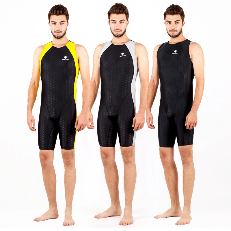 HXBY Black Mens One Piece Swimwear Men Swimsuit Solid Racing Bathing Suits Swimsuits Competitive Swimming Suit For Men Swim Suit image 4