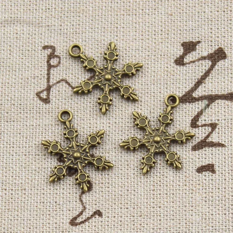 20pcs Charms Snow Snowflake 23x17mm Antique Making Pendant fit,Vintage Tibetan Bronze Silver color,DIY Handmade Jewelry