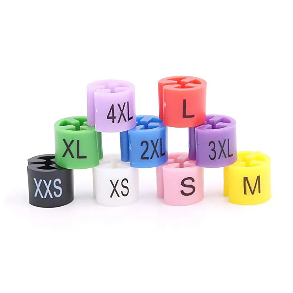 Color-Coding Garment Size Markers Kit with Storage Box Size Lables for Clothes Hanger XXS - 4XL