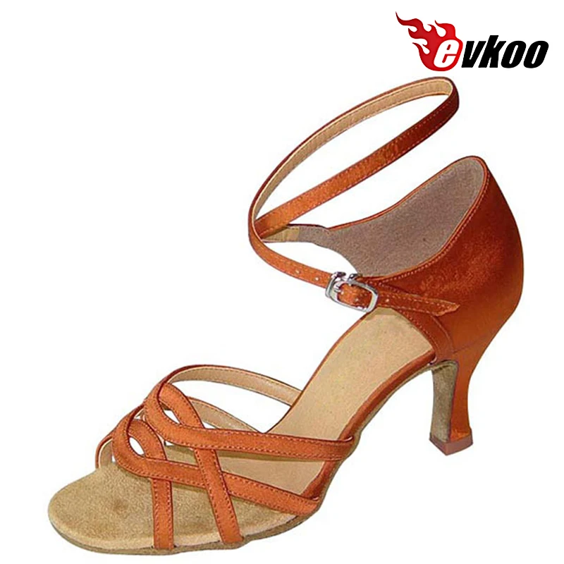 

Evkoodance Brand Customsized Black Tan Nubuck Latin Salsa Dance Shoes For Female 8/7cm Heel Shoes Latin Dance Evkoo-188