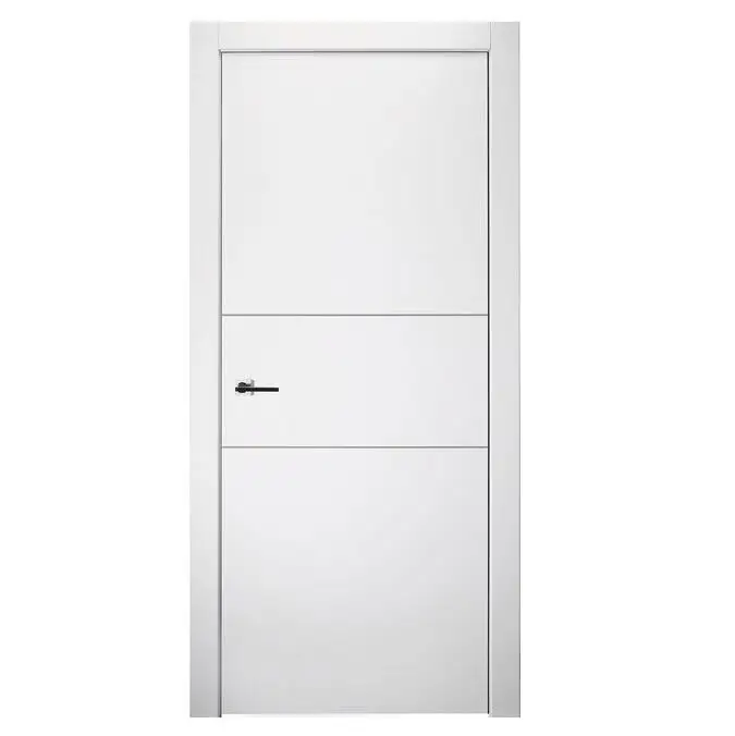 contemporary solid wood door slab lacquered enamel modern white interior door shaker H1907