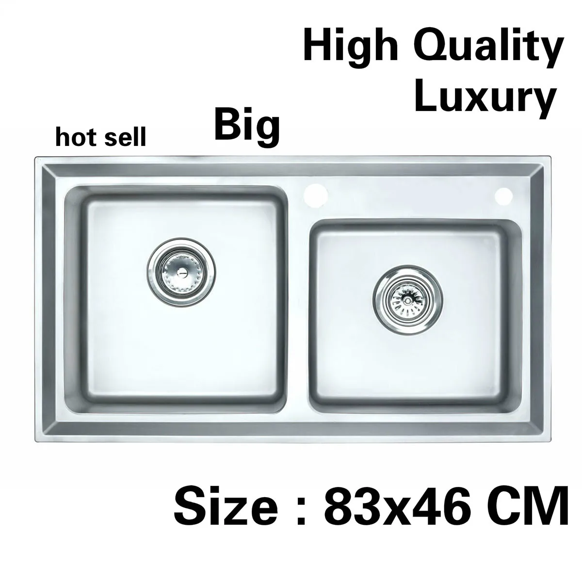 

Free shipping Apartment wash vegetables kitchen double groove sink high quality 304 stainless steel hot sell luxury 83x46 CM