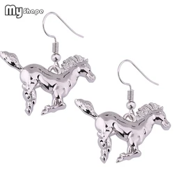 My Shape Sporty Running Horse Earrings Animal Silver Plated Dangle Earrings for Cowgirl Women Accessories Gift for Horse Lovers